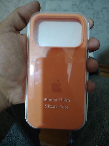 iphone 5 korpus: Məhsul: iPhone 17 Pro üçün silikon qoruyucu qab - Rəng: narıncı - — 1