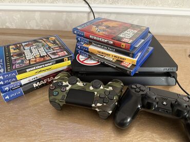 ps4 joystik: Playstation 4 slim 1tb yaddas 2eded original pult Umumi 14oyun