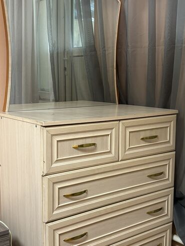 детская мебель 3 в 1: Спальный гарнитур, Комод, ДСП, цвет - Бежевый