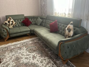 avanqart mebeller: Угловой диван, Б/у, Нераскладной, Без подьемного механизма, Ткань, Платная доставка