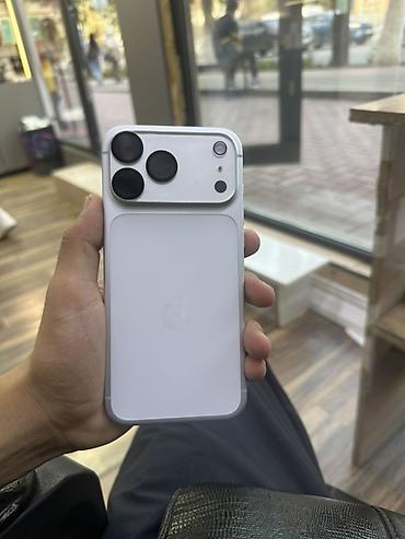 чехол для airpods 4: IPhone 17 Pro Max, Б/у, 256 ГБ, Серебристый, Зарядное устройство, Защитное стекло, Чехол, В рассрочку, 96 % — 1