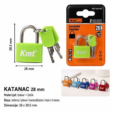 KMT gumirani katanc 28 mm sa 2 ključa Opis: - Kompaktan katanc za