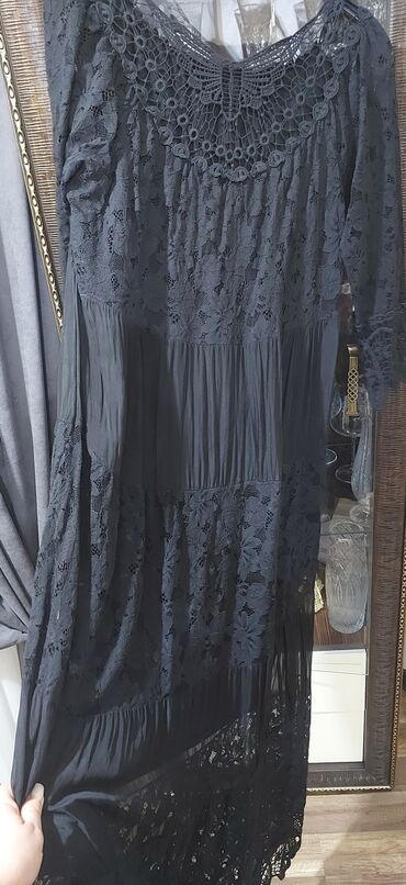 qış donları: Вечернее платье, Миди, XL (EU 42)