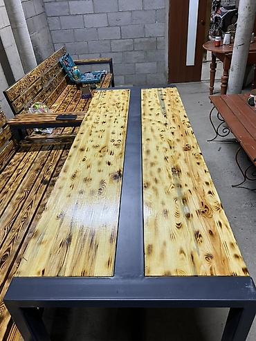 кованые скамейки: Комплект садовой мебели, Стол, Металл — 2