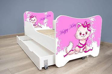 salamander papuce: Dečiji krevet za devojčice 160×80 cm Happy Kitty + fioka Happy Kitty — 1