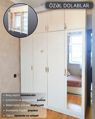Açılan, 6 qapı Düz dolab, Qarderob, paltar dolabı