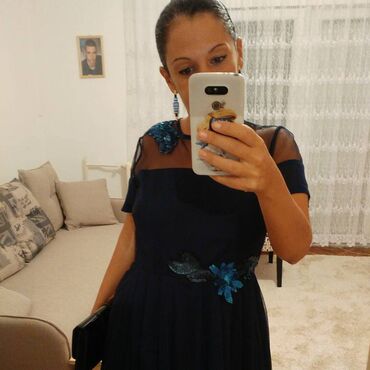 nikolas haljine: PS Fashion L (EU 40), color - Blue, Evening, Short sleeves