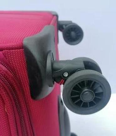 Putni koferi i torbe: Veliki putni kofer na točkiće – tekstilni, crvene boje - Prostrana — 20