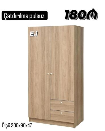 Sifarişlə qonaq dəstləri: Açılan, 2 qapılı Düz dolab, Qarderob, paltar dolabı