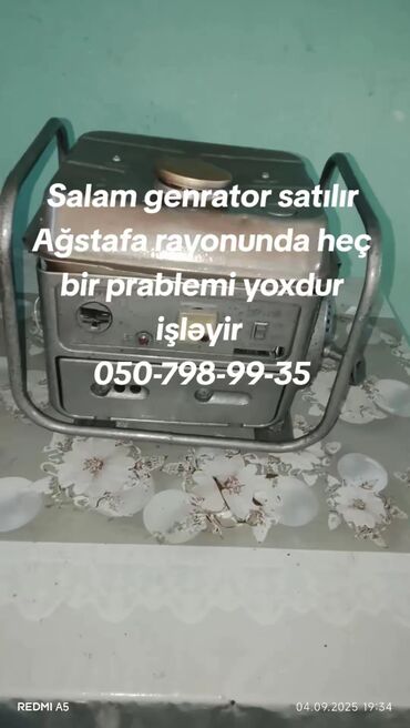 Özü yapışan divar kağızları: Benzinlə işləyən portativ generator - Kompakt metal çərçivə: daşımağa