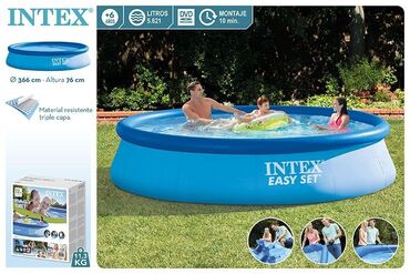 лестница в басейн: Оригинальный прочный бассейн Intex 28130 Размеры - 366*76см Новый ✅