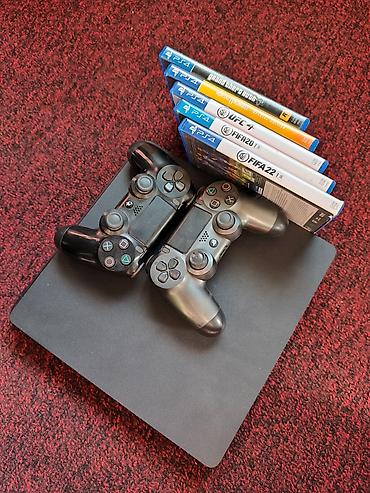 сони 4 диски: PlayStation 4 Slim с комплектом аксессуаров и игр Состав набора: - — 1