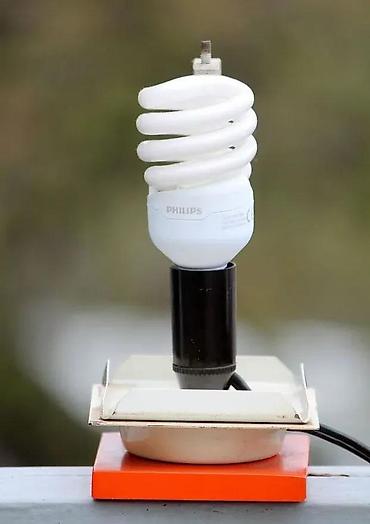 Rasveta: Vtg Atomic Orange Burst Space Age Mid-Century stona lampa. Vintage — 6