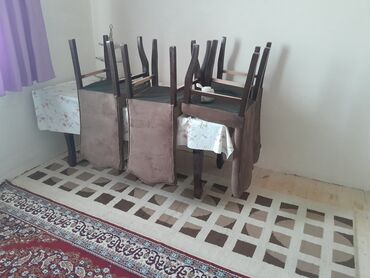 embawood metbex stol stul: Mətbəx üçün, Qonaq otağı üçün, İşlənmiş, Açılan, Dördbucaq masa, 6 stul, Türkiyə