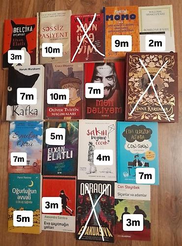 Satılır: müxtəlif janrlarda 14 kitab paketi (şəkildə üstündən xətt