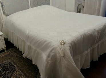 Örtüklər: Yataq üçün İşlənmiş Qaşlı rəng - Ağ Yataq örtüyü, Ünvandan götürmə — 3