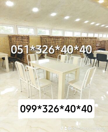 Bağ, çöl masa və oturacaq dəstləri: Yeni, Dördbucaq masa, 4 stul, Açılmayan, Stullar ilə, Metal, Azərbaycan — 20