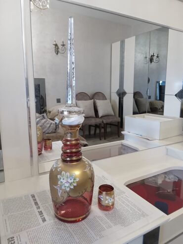 çex qablar: Qədəhlər, rəng - Qırmızı, Xrustal, 6 ədədli dəst, 750 ml, Çexiya