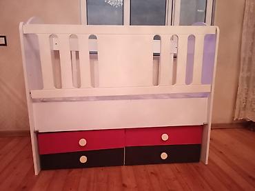 Beşiklər: Uşaq beşiyi – saxlama çekmecələri ilə - Material: ağ laminat/taxta — 2