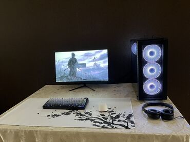 Kompüter ehtiyyat hissələri: Masaüstü oyun/ofis kompüter seti Rx570 VideoKart 16GB Ram 256Gb SSD