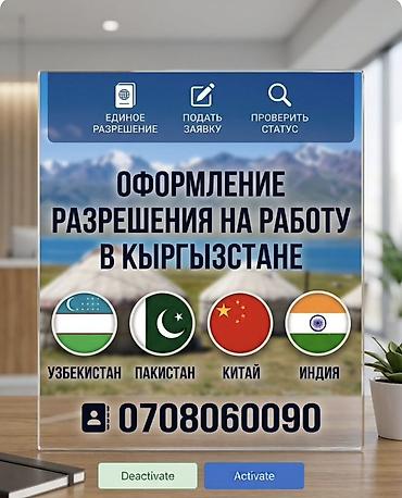 Туристтик кызматтар: Оформление разрешений на работу в Кыргызстане Наши услуги включают: ✅ — 1