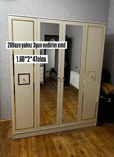 seyf qapi islenmis: Mebel növü: Geyim şkafı Ölçü: 1.60 m (eni) x 2 m (hündürlük) x 47 sm — 1