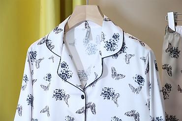 mango: Пижама, Шелк, Китай, С капюшоном, С кружевом, Для невесты, L, 2XL, 2XS — 7