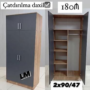 2 Qapılı Dolab 180Azn💥 ✔️Rəng seçimi var Ölçü 200x90x47 ✔️ Şəhər