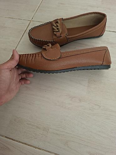 qış ayaqqabı: Qadın mokasinləri – qəhvəyi rəng - Üst material: yumşaq teksturalı — 1