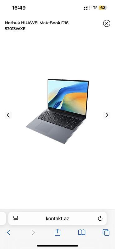 4g mifi modem satilir: HUAWEI MateBook D16 (model: 53013WXE) noutbuku Altında iki soyutma — 2