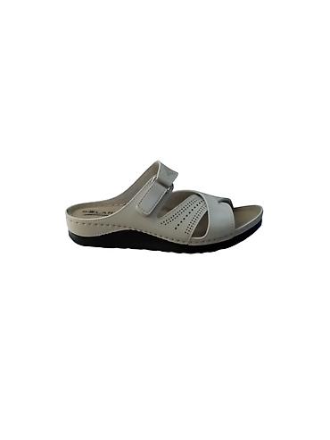 ucuz saat: Qadın üçün rahat slip-on sandal - Rəng: açıq bej/krem - Model: açıq — 1