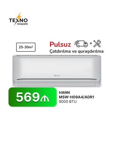 Kondisionerlər: Kondisioner 20-25 kv. m, Pulsuz quraşdırılma