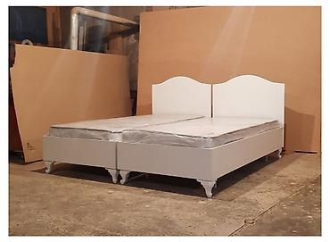 Çarpayılar: Ağ rəngli tək nəfərlik çarpayı – klassik dizayn - Material: MDF — 5