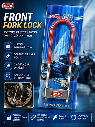 diskler teker: CROSS Front Fork Lock – motosiklet üçün ön çəngəl kilidi — 1