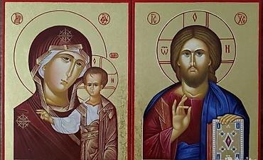 Портреты: Иконы писанные, венчальные - Пресвятая Богородица Спаситель Господь — 13