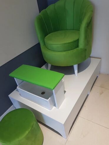 Salon, tibbi mebel dəsti: Pedikür üçün salon dəsti - Komplekt: yumşaq məxmər örtüklü kreslo — 6