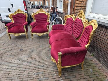 Stilske garniture: Luksuzni set nameštaja u baroknom stilu – trosed i dve fotelje - — 9