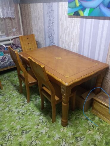 стол для столовой: Кухонный Стол, цвет - Коричневый, Новый
