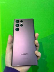 ноутбуки для игры: Samsung Galaxy S22 Ultra, Колдонулган, 256 ГБ, түсү - Кызгылт көк, 1 SIM, eSIM