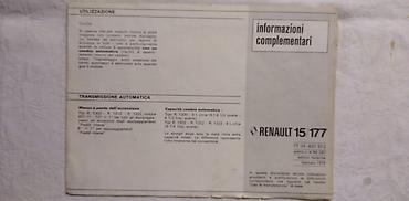 Knjige: Tehnicko uputstvo za rukovanje i održavanje Renault 17/177 56+1 str — 3