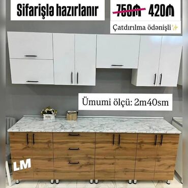 metbex refi: Mətbəx mebellərinin sifarişlə hazırlanması ✔️ Ölçü: 2m40sm – 420₼