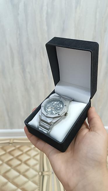 gümüş dəst: Hublot üslubunda skeleton dizaynlı kişi qol saatı - Korpus və — 3