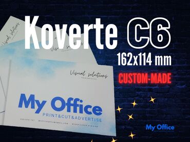 Reklamiranje, štampanje: Koverte C6 custom-made,namenski pravljene.My Office