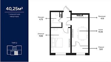 1 комната, 40 м², Южная Магистраль Элитка, 9 этаж at lalafo.kg 1 комната, 40 м², Южная Магистраль Элитка, 9 этаж
