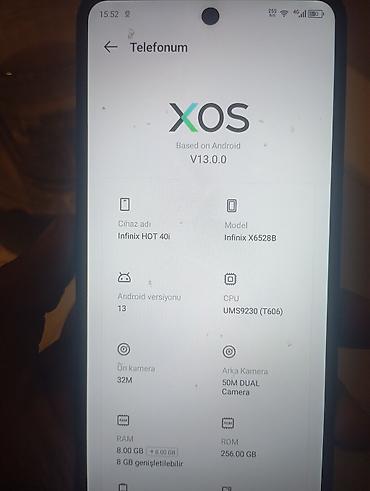 telefonlar satisi: Infinix Hot 40, 256 GB, rəng - Mavi, Sensor — 5