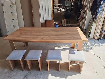 taburet: Yemək masası və taburet dəsti - Material: ağac teksturalı laminat/MDF — 1