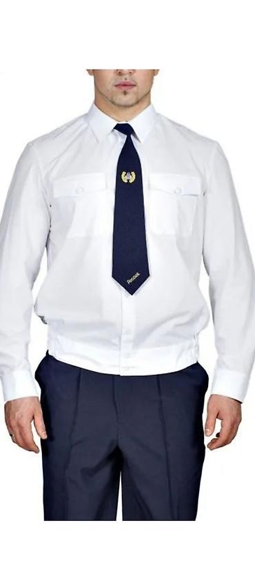 Рубашки: Мужская форменная рубашка белого цвета с длинным рукавом, производство — 3