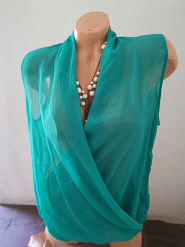 bele bluze: XL (EU 42), Polyester, Single-colored, color - Turquoise