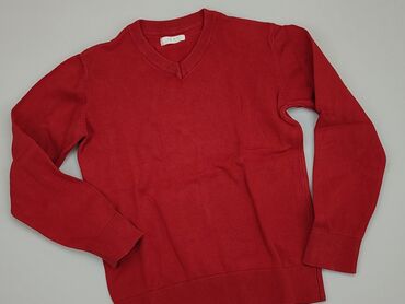 czerwony sweterek: Sweterek, 10 lat, 134-140 cm, stan - Bardzo dobry