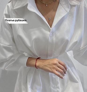 боди рубашку: Повседневное платье, Хлопок, Платье-рубашка, Стандарт — 4